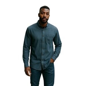 Banana Republic Untucked Fit Men Long Sleeves Button Down Blue Denim Shirt XL